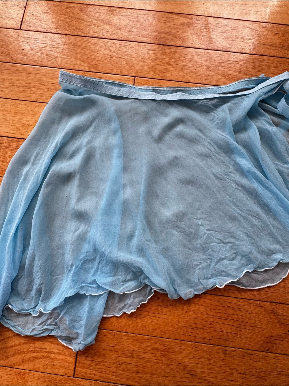 Vintage Y2K Sheer Blue Chiffon Wrap Skirt Cover-Up